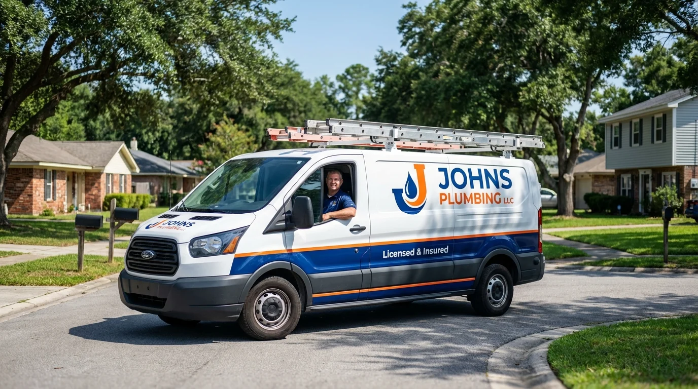 Johns Plumbing LLC service van in Union City, IN